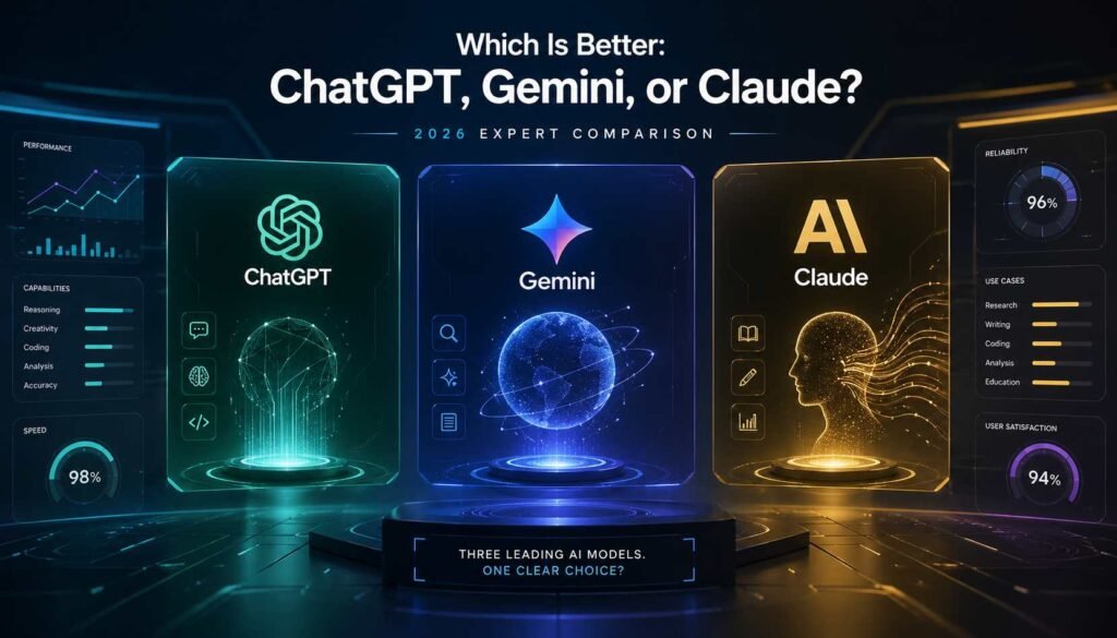 Which Is Better: ChatGPT, Gemini, or Claude? 2026 Expert Comparison Which Is Better: ChatGPT, Gemini, or Claude? 2026 Expert Comparison
